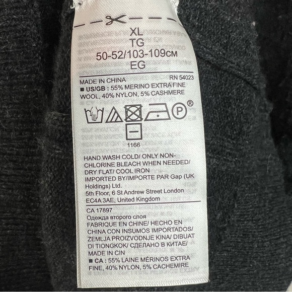 Banana Republic Extra Fine Merino Wool Cashmere Turtleneck Sweater XL Womens - Picture 4 of 7